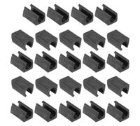 sourcing map Lot de 24 embouts rectangulaires antidérapants pour pieds de chaise, adaptés aux pieds en tube métallique de 12 mm - Patins de protection en plastique pour sols en bois dur, noir