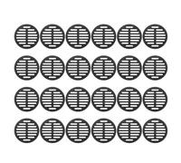 sourcing map Lot de 24 grilles d'aération rondes (60 mm) - Grille d'aération circulaire en maille pour maison/salle de bain/mur/plafond/armoire, noir