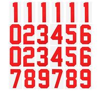 sourcing map Lot de 24 numéros à repasser de 0 à 9 - Transfert thermique - 20,3 cm - Rouge - Numéro unique pour uniforme d'équipe, t-shirt de sport, football, basket-ball, baseball