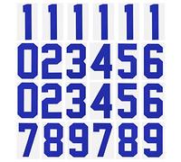 sourcing map Lot de 24 numéros thermocollants de 0 à 9 - Pour uniforme d'équipe, t-shirt de sport, football, basket-ball, baseball - Bleu - 20,3 cm