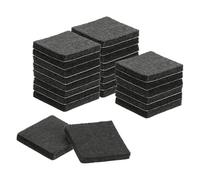 sourcing map Lot de 24 patins carrés en feutre pour meubles - 4 x 4 cm - Dos adhésif - Antidérapant et anti-rayures - Pour protéger les sols en bois dur - Noir