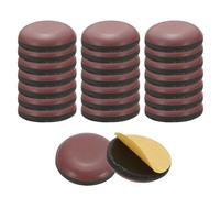 sourcing map Lot de 24 patins de meubles ronds réutilisables de 2,2 cm pour moquette, carrelage, parquet, protection de déménagement, marron
