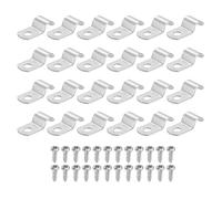 sourcing map Lot de 24 sangles de tuyau rigides de 8 mm à un trou, en acier inoxydable 304, collier de serrage épais en U avec vis autotaraudeuses pour fixer le câble de tube, argent