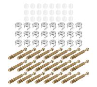 sourcing map Lot de 24 verrous à came pour meubles, écrou de verrouillage à came de 40 mm et vis, fixations de connexion de meubles 3 en 1 avec chevilles excentriques, écrous pré-insérés pour armoire