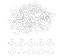 sourcing map Lot de 240 rondelles plates M1.4 en PVC - 1,4 mm x 4 mm x 0,3 mm d'épaisseur - Œillets unis en plastique - Joint d'étanchéité pour tuyau d'eau - Transparent