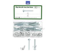 sourcing map Lot de 25 boulons à vis avec écrou papillon en acier au carbone 6,35 mm - 20 écrous papillon de serrage à la main avec vis à tête cruciforme 6,35 x 5,1 cm pour machines et équipements