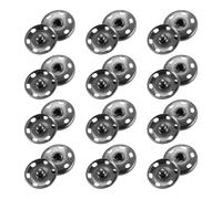 sourcing map Lot de 25 boutons pression en métal pour couture et loisirs créatifs Noir métallique 19 mm