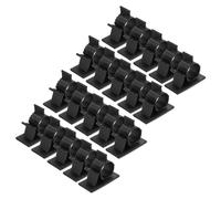 sourcing map Lot de 25 clips de gestion de câbles, 13 à 16 mm de diamètre, auto-adhésifs, en nylon, pince de rangement réglable pour bureau PC, noir