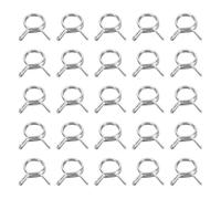 sourcing map Lot de 25 colliers de serrage à ressort en acier inoxydable pour tuyau d'air, tuyau d'eau, moto, scooter, VTT, argenté - 12 à 14,2 mm de diamètre intérieur