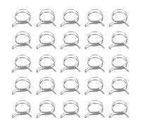 sourcing map Lot de 25 colliers de serrage à ressort en acier inoxydable pour tuyau d'air, tuyau d'eau, moto, scooter, VTT, 28 à 32 mm, argenté