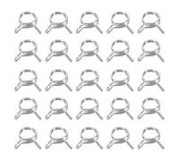 sourcing map Lot de 25 colliers de serrage à ressort en acier inoxydable pour tuyau d'air, tuyau d'eau, moto, scooter, VTT, argenté - 10 à 11,7 mm de diamètre extérieur