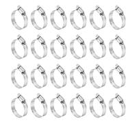 sourcing map Lot de 25 colliers de serrage à vis sans fin réglables en acier inoxydable 304 pour conduite de carburant, plomberie, tube mécanique de 27 à 51 mm
