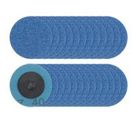 sourcing map Lot de 25 disques abrasifs à changement rapide de 5,1 cm grain 40 de type R - Disque de conditionnement en oxyde de zirconium pour meuleuse à matrice - Coupe rapide - Bleu foncé