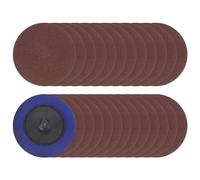 sourcing map Lot de 25 disques abrasifs à changement rapide de 5,1 cm Grain 400 de type R - Disque de conditionnement en oxyde d'aluminium pour meuleuse à matrice et coupe rapide, rouge et marron