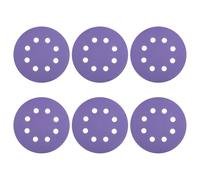 sourcing map Lot de 25 disques de ponçage 125 mm 8 trous Grain 1500 Papier abrasif Orbital aléatoire pour le travail du bois, automobile, polissage du métal, violet