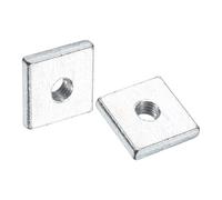 sourcing map Lot de 25 écrous carrés M3 x 10 mm x 2 mm en acier carbone plaqué zinc pour réparations domestiques et ingénierie professionnelle Argenté