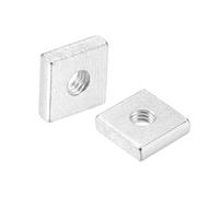 sourcing map Lot de 25 écrous carrés M6 x 15 x 4 mm zingués