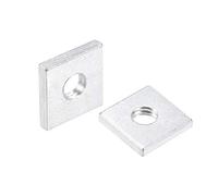 sourcing map Lot de 25 écrous carrés plaqués zinc M5 x 12 mm x 2 mm