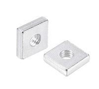 sourcing map Lot de 25 écrous carrés plaqués zinc M6 x 14 mm x 4 mm, M6x14mmx4mm