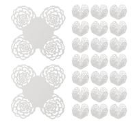 sourcing map Lot de 25 emballages à truffes carrés en papier creux pour cupcakes et desserts - 1 x 1 cm - Blanc
