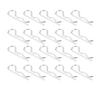 sourcing map Lot de 25 goupilles fendues à ressort en acier carbone plaqué zinc 4 mm x 75 mm en forme de R pour appareils ménagers, équipements de sport, réparation mécanique automobile (blanc)