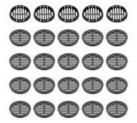 sourcing map Lot de 25 grilles d'aération rondes en plastique pour salle de bain, maison, bureau, cuisine, armoire, noir
