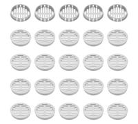 sourcing map Lot de 25 grilles d'aération rondes en plastique pour salle de bain, maison, bureau, cuisine, armoire, gris