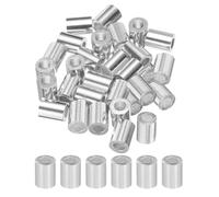 sourcing map Lot de 25 manchons à sertir ronds simples en aluminium de 3 mm pour câble métallique et câble Argenté