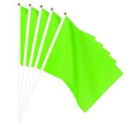 sourcing map Lot de 25 mini drapeaux verts à tenir à la main - 30 x 20 cm - Rectangulaires - Pour festivals, événements, décoration de fête