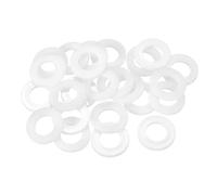 sourcing map Lot de 25 rondelles plates M18 en nylon - 18 mm x 32 mm x 3 mm d'épaisseur - Entretoises en plastique pour vis, boulons, robinet de jardin, réparation de plomberie, blanc