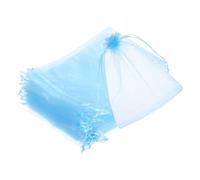 sourcing map Lot de 25 sacs en organza avec cordon de serrage - 15 x 20 cm - Pour cadeaux, bijoux, mariage, Noël, bonbons - Bleu ciel