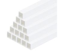 sourcing map Lot de 25 tubes carrés en plastique ABS pour modélisme architectural Blanc 8 x 8 x 250 mm