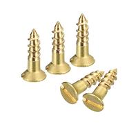 sourcing map Lot de 25 vis à bois en laiton, M2,5 x 10 mm, tête plate auto-taraudeuse, vis autotaraudeuses à tête fraisée pour meubles de travail du bois