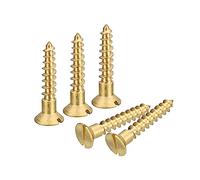 sourcing map Lot de 25 vis à bois en laiton, M4 x 25 mm, à tête plate, autotaraudeuses à tête fraisée pour meubles de travail du bois