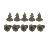 sourcing map Lot de 25 vis à bois en laiton, Vis Metaux, M3 x 6 mm, Phillips à tête plate auto-taraudeuse, pour charnières de porte, meubles en bois, appareils ménagers