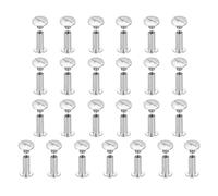 sourcing map Lot de 25 vis Chicago M5 x 17 mm Phillips à clous pour loisirs créatifs, cuir, ceinture, sac, reliure, blanc