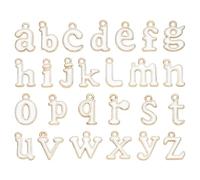 sourcing map Lot de 26 breloques en forme de lettres de l'alphabet de A à Z en émail pour colliers, boucles d'oreilles, bracelets, fabrication de bijoux - Blanc