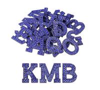 sourcing map Lot de 26 écussons décoratifs à repasser avec lettres de l'alphabet de A à Z Bleu foncé à paillettes pour réparation de vêtements, chapeaux, sacs