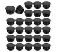 sourcing map Lot de 28 bouchons ronds en plastique noir, 28 mm, protection contre les glissements pour chaise, canapé, table, étagère