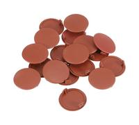 sourcing map Lot de 28 cache-trous de charnière cachés en plastique pour meubles, armoires, placards - 35 mm (marron)