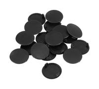 sourcing map Lot de 28 cache-trous de charnière cachés en plastique pour meubles, armoires, placards - 35 mm (noir)