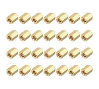 sourcing map Lot de 28 écrous de couplage hexagonaux en laiton, M4 x 8 mm, filetage femelle pour carte mère PCB (doré, lot de 28)