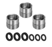 sourcing map Lot de 3 adaptateurs de robinet, mâle 2 cm vers femelle 1,7 cm, aérateur de robinet en acier inoxydable pour connecter un tuyau d'arrosage, un filtre à eau, un inverseur de tuyau standard