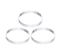 sourcing map Lot de 3 anneaux à tartelettes en acier inoxydable perforés de 17 cm pour pâtisserie, dessert, mousse, gâteau rond anti-adhésif pour la maison, la cuisine, la nourriture, le fromage