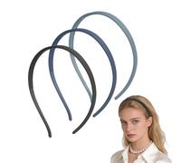 sourcing map Lot de 3 bandeaux en plastique pour porteurs de lunettes, sans pression, antidérapants, fins avec dents pour femme, usage quotidien, bleu foncé/noir mat/bleu gris