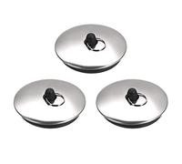 sourcing map Lot de 3 bouchons de vidange en caoutchouc avec anneau pour baignoire, cuisine, salle de bain 57 mm