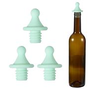sourcing map Lot de 3 bouchons de vin en silicone en forme de toit, réutilisables, hermétiques, anti-fuites, avec bouchon de bouteille de bière pour bar, fête, vert clair