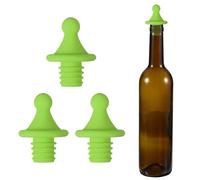sourcing map Lot de 3 bouchons de vin en silicone en forme de toit, réutilisables, hermétiques, anti-fuites, avec bouchon de bouteille de bière pour bar, fête, vert gazon