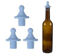 sourcing map Lot de 3 bouchons de vin en silicone en forme de toit, réutilisables, hermétiques, anti-fuites, avec bouchon de bouteille de bière pour bar, fête, bleu clair