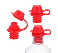 sourcing map Lot de 3 bouchons de vin en silicone réutilisables anti-déversement avec bouchon de protection pour bouteilles de vin, bière, champagne, maison, cuisine, bar, rouge